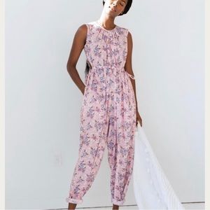 Caron Callahan Goa Jumpsuit Pink coral floral